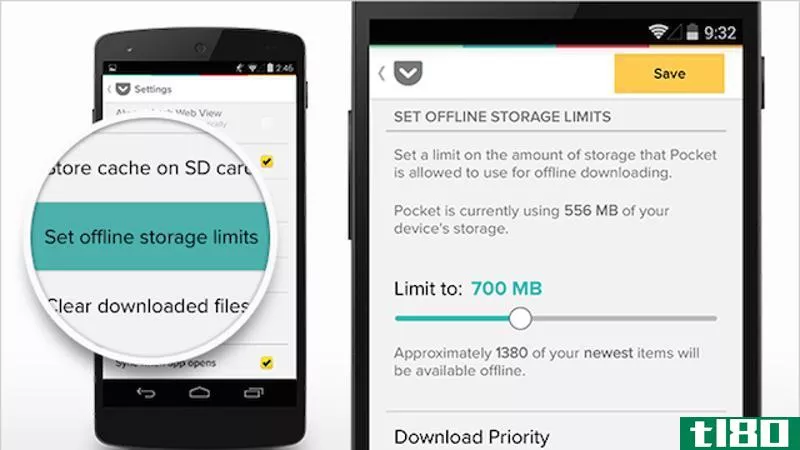 pocket for android增加了存储控制、快速删除等功能