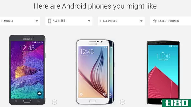 这个来自google的工具可以帮助你选择下一款android手机