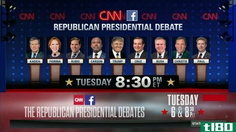 如何在网上直播今晚的cnn共和党辩论，不需要有线电视
