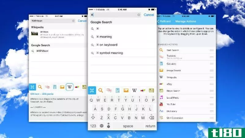 reboard将应用程序快捷键添加到iphone的键盘上
