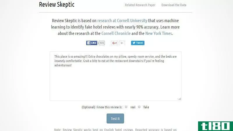 Illustration for article titled Review Skeptic Makes It Easy to Spot Fake Hotel Reviews