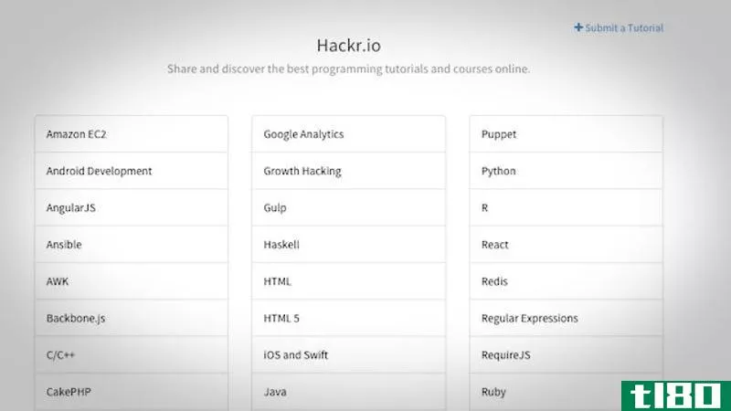 hackr.io是编程类的众包资源
