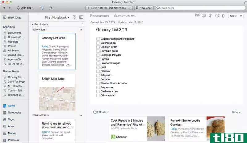 Illustration for article titled Evernote Premium&#39;s Context Feature Now Includes tl80 Posts