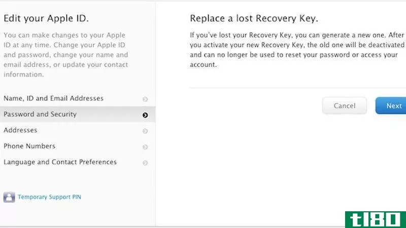 在被锁定之前，请更换丢失的apple id恢复密钥