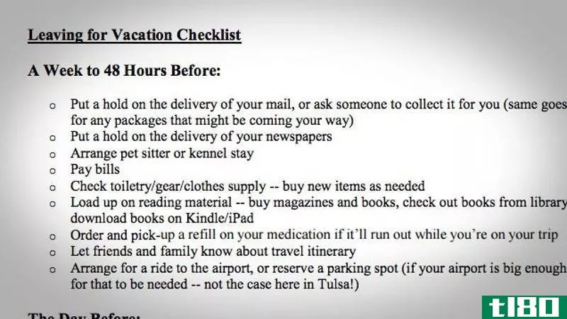 Illustration for article titled Prep for Your Next Vacation with This Checklist