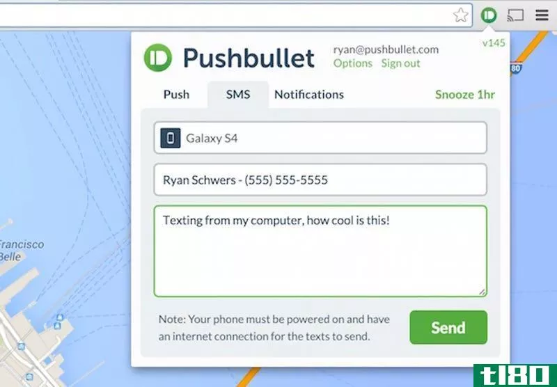 pushbullet现在允许您从计算机发送文本消息