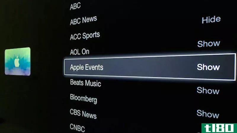 批量隐藏apple tv频道，以清理主屏幕