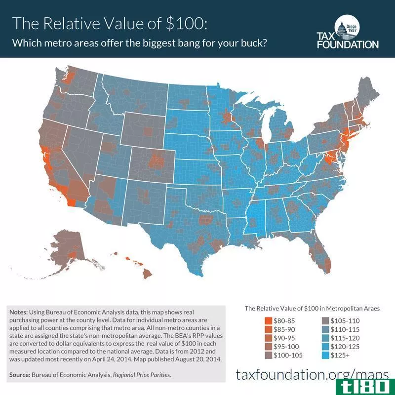 Illustration for article titled How Much $100 Is Really Worth in Every State