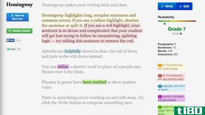 Illustration for article titled Hemingway Highlights Common Errors to Help You Edit Text