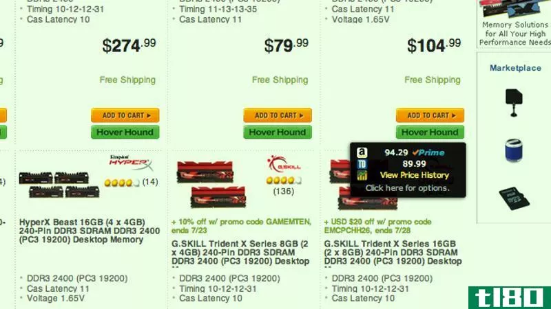 Illustration for article titled Hover Hound Compares Newegg Prices with Tiger Direct and Amazon