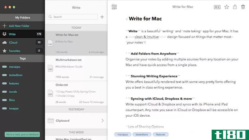 write for mac将ios便笺和书写应用程序带到桌面