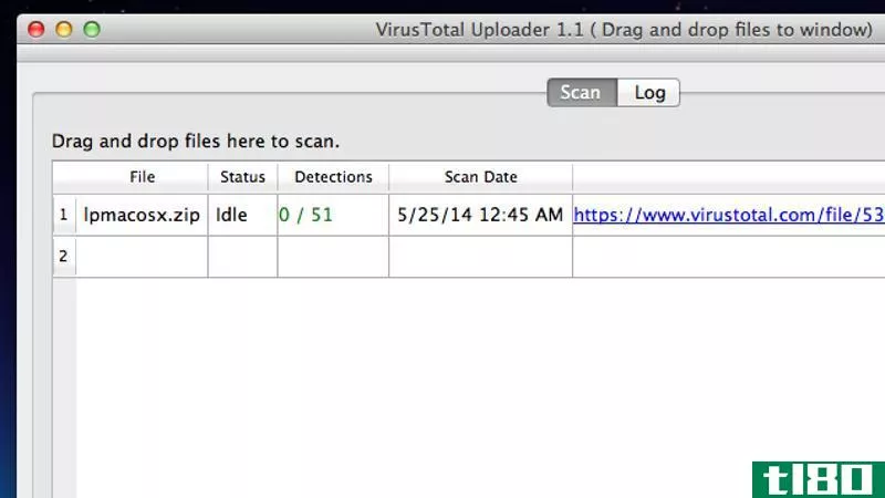virustotal uploader for os x扫描桌面上的恶意软件文件