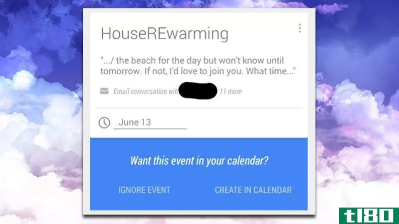 谷歌现在添加了“推断事件”，建议从电子邮件日历事件