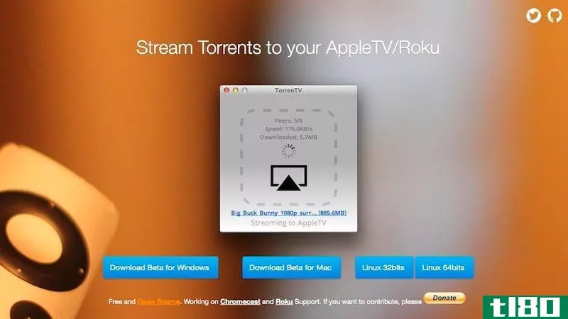 torrentv在下载时将torrents流到appletv