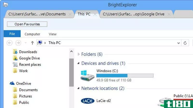 brightexplorer为windows资源管理器添加了减少混乱的选项卡