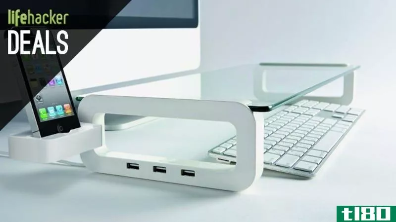 Illustration for article titled Smart Monitor Shelf, Bluetooth Ear Warmers, Thunderbolt Drive [Deals]
