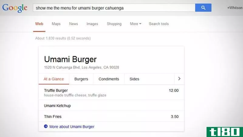 谷歌将餐厅菜单添加到搜索结果中