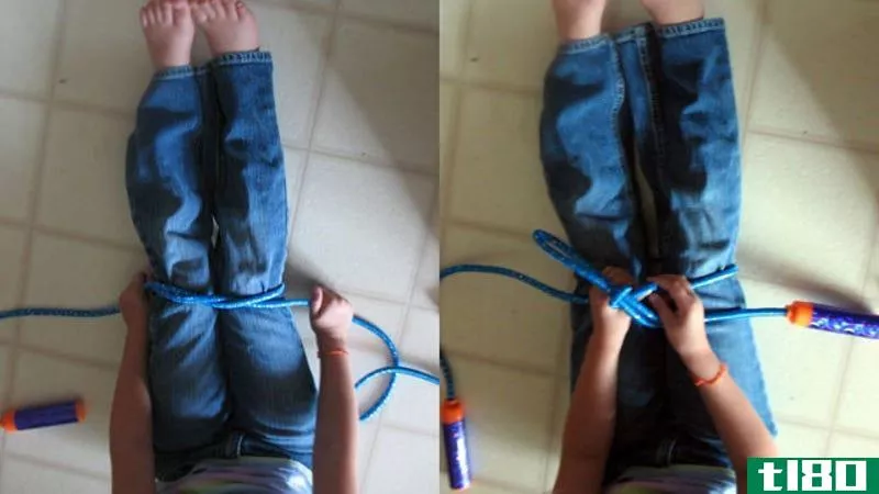 教你的孩子如何用跳绳系鞋带