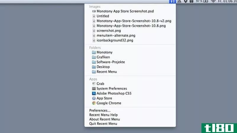 Illustration for article titled Recent Menu Puts All Your Recent Files and Apps in your Menubar