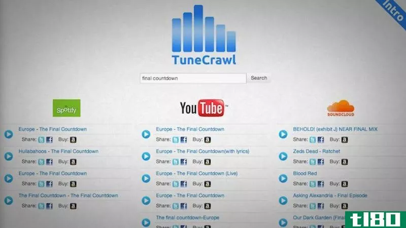 tunecrawl可以立即在spotify、youtube和soundcloud上查找歌曲，这样您就可以立即收听