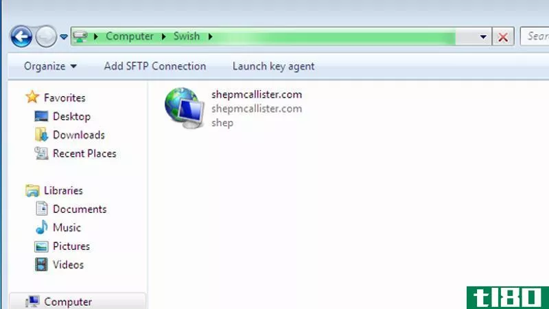 swish在windows资源管理器中导航sftp连接