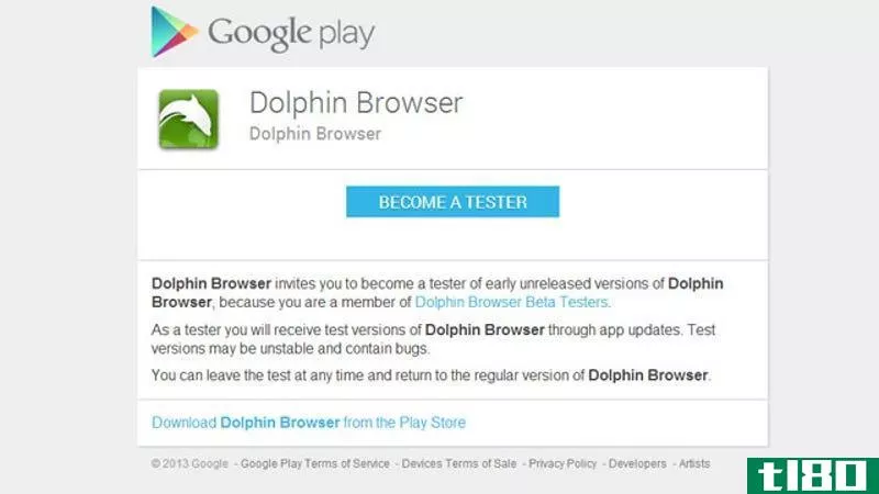 dolphin浏览器发布了一个测试版，可以提前访问新功能