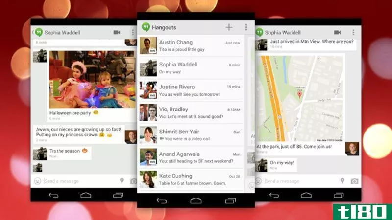 google hangouts正在增加短信支持、位置共享和GIF