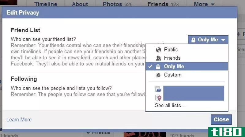 发现某人私人facebook好友列表中的每个好友