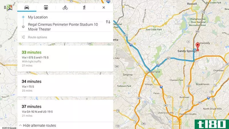 google地图更新了android用户界面，添加了流量报告等等