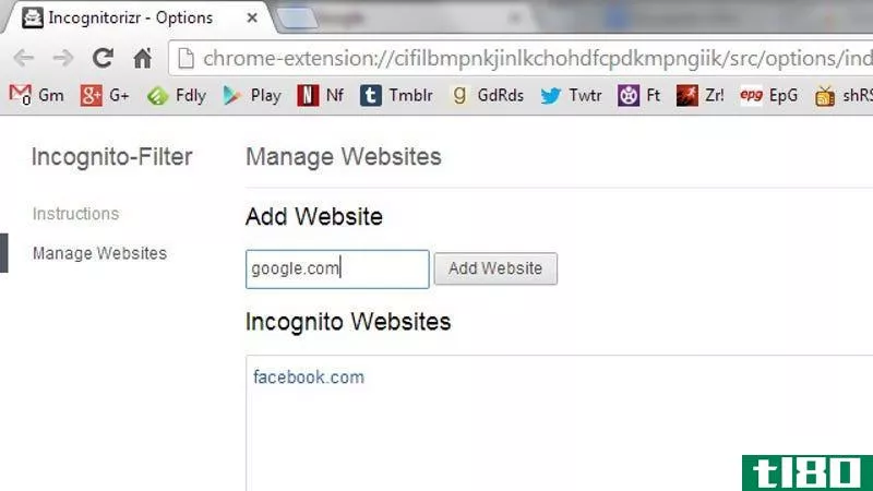 Illustration for article titled Incognito Filter Automatically Opens Specific Sites in Incognito Mode