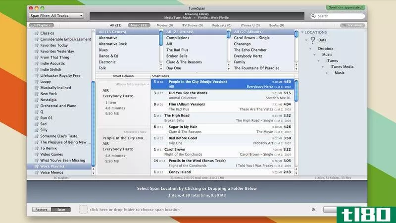 Illustration for article titled TuneSpan Splits Your iTunes Library Across Many Drives, Only $2 Today