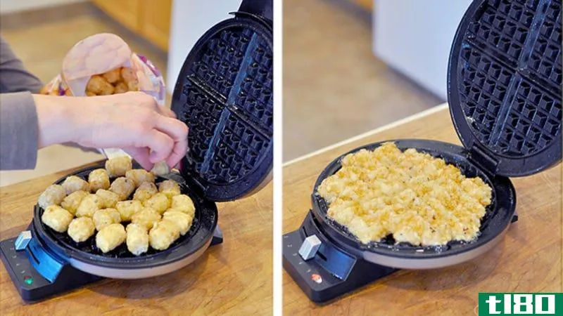 Illustration for article titled Turn Frozen Tater Tots Into Homestyle Hash Browns with a Waffle Iron