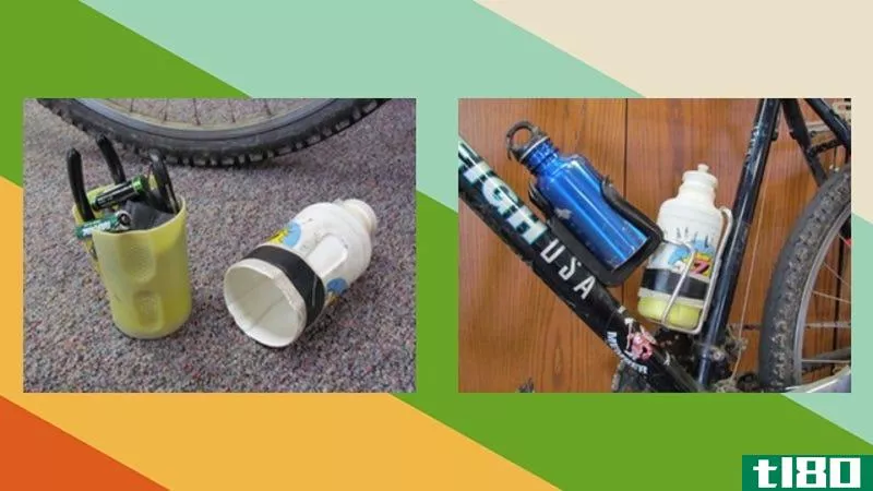 用水瓶做一个自行车大小的工具箱