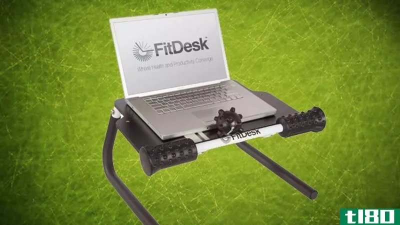 fitdesk桌面站立式办公桌可举起您的笔记本电脑并为您按摩