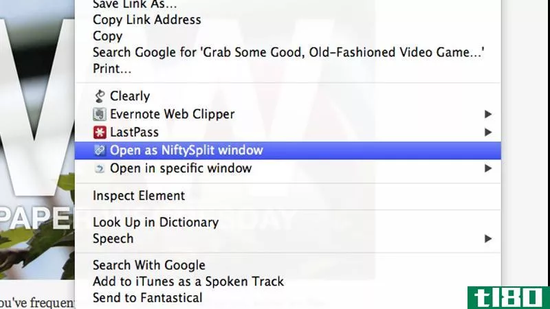 niftysplit创建了一个专用的单选项卡chrome窗口