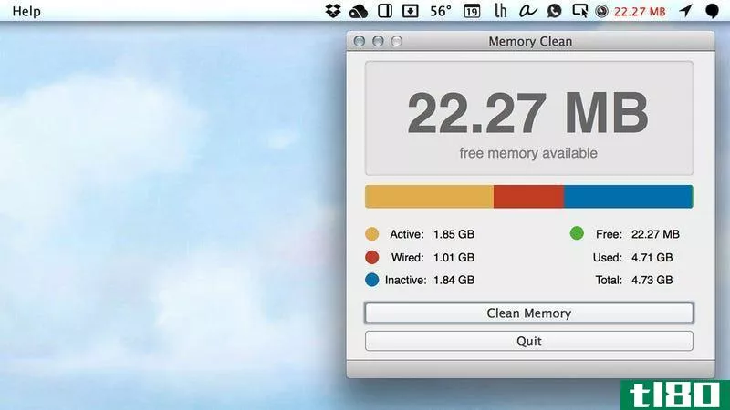内存清理释放你的mac的未使用的，系统保留的ram