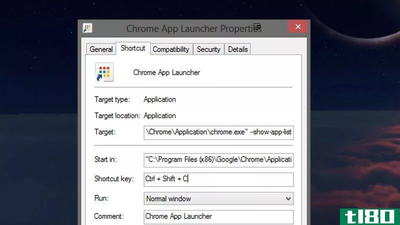 为chrome的应用程序启动程序提供一个快捷键，以便即时访问