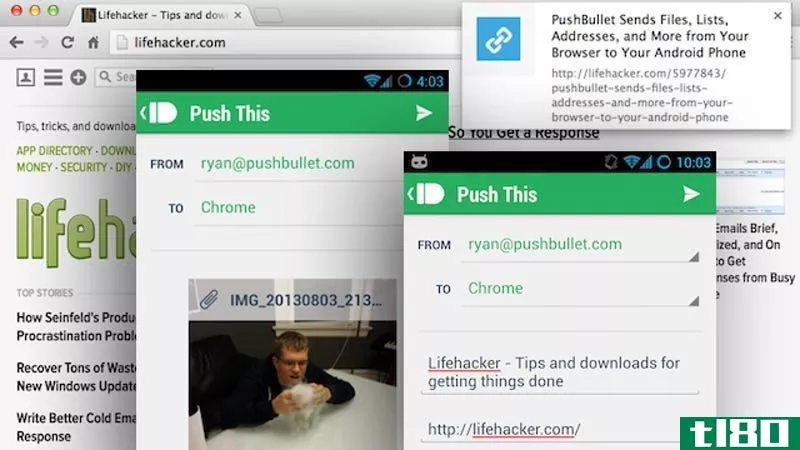pushbullet从android向chrome发送链接、文件、注释等