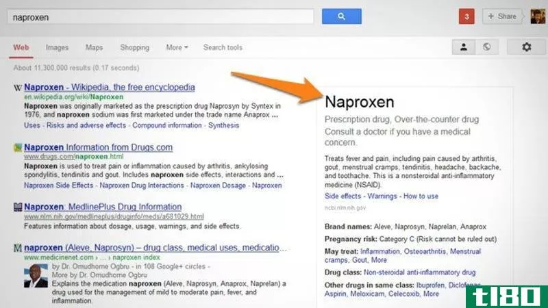 谷歌在智能搜索结果中添加了详细的药物信息