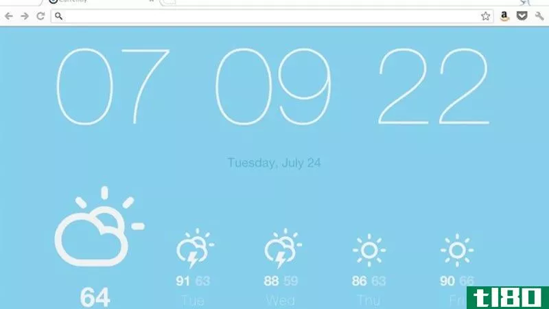 Illustration for article titled Currently Replaces Chrome&#39;s New Tab Page with a Minimalist Weather and Time Display