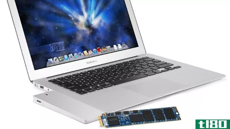 Illustration for article titled The Mercury Aura Replaces Your MacBook&#39;s SSD, Turns Your Old SSD Into an External Drive