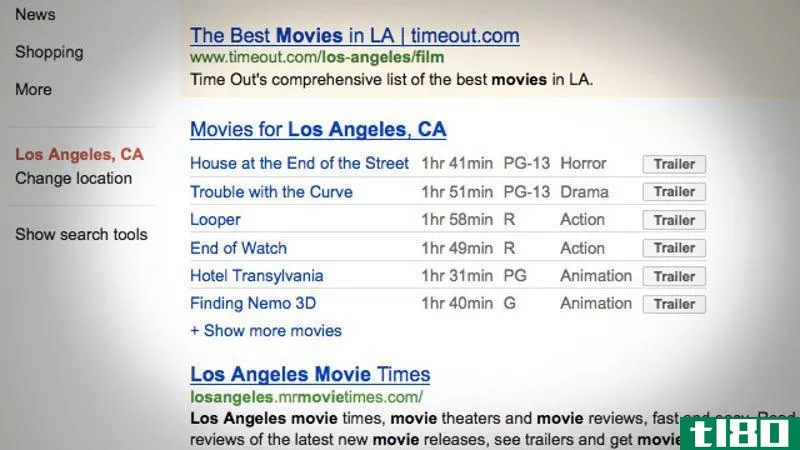 谷歌在搜索结果中添加了电影预告片
