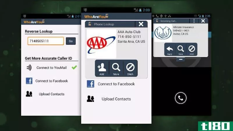 whoareyou为android提供免费来电显示、短信拦截和反向电话号码查询