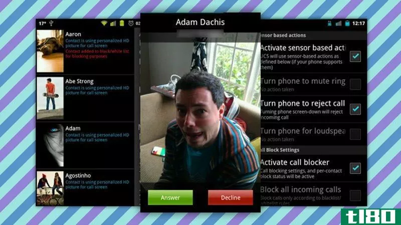 ultimate call screen为android添加了全屏联系人照片和额外的通话选项