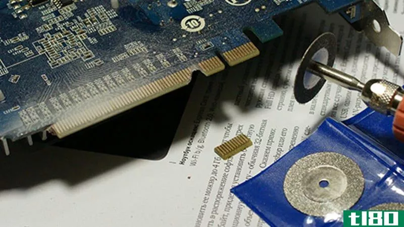 Illustration for article titled Convert a PCI-E x16 Video Card to Fit a x1 Slot with a Diamond Cutting Wheel