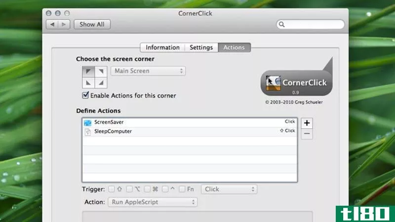 cornerclick为OSX的热角添加更多操作，避免意外激活它们