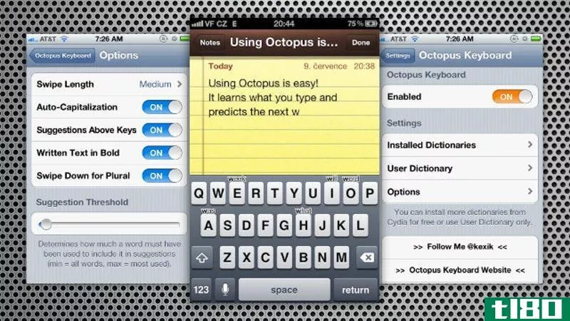 八达通键盘为iphone添加了黑莓风格的预想输入法