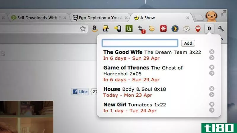 Illustration for article titled My Episode Guide Tracks the Air Dates of Your Favorite TV Shows Right From Your Toolbar