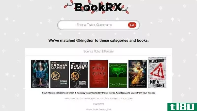 bookrx会扫描你的推文，并根据你所谈论的内容提供书籍推荐