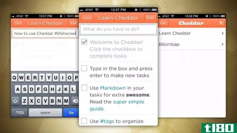 cheddar是一款简单的、可标记的、可降价的待办应用，适用于iphone和网络